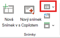 Snímek obrazovky s rozložením snímku