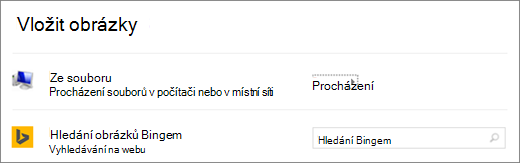 Snímek dialogu Vložit obrázek v PowerPointu