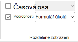Obrázek zaškrtávacího políčka Podrobnosti na kartě Zobrazení