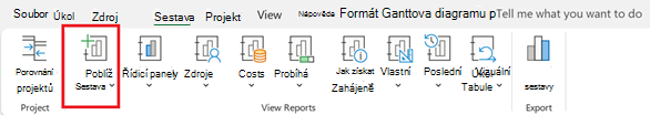 Tlačítko Nová sestava na kartě Sestava