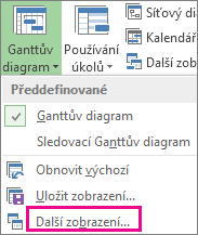Nabídka Ganttův diagram
