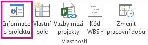 Informace o projektu na kartě Projekt