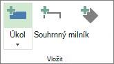 Obrázek tlačítka Úkol ve skupině Vložit na kartě Úkol