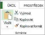 Tlačítko Vložit na kartě Úkol