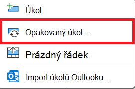 Obrázek příkazu Opakovaný úkol