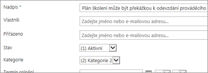 Formulář pro rizika