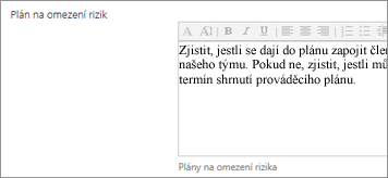 Plán na omezení rizik
