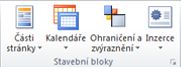 Skupina Stavební bloky v aplikaci Publisher 2010