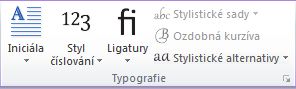 Publisher 2010 – skupina Typografie