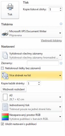 Tisk více stránek na list