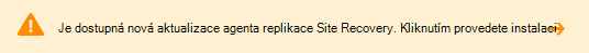 Nová aktualizace agenta replikace Site Recovery