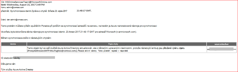Snímek obrazovky sestavy