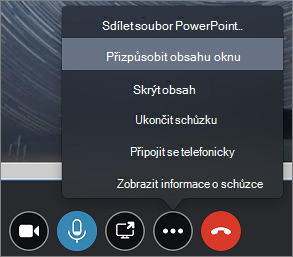 Snímek obrazovky zobrazující možnost Přizpůsobit obsah oknu