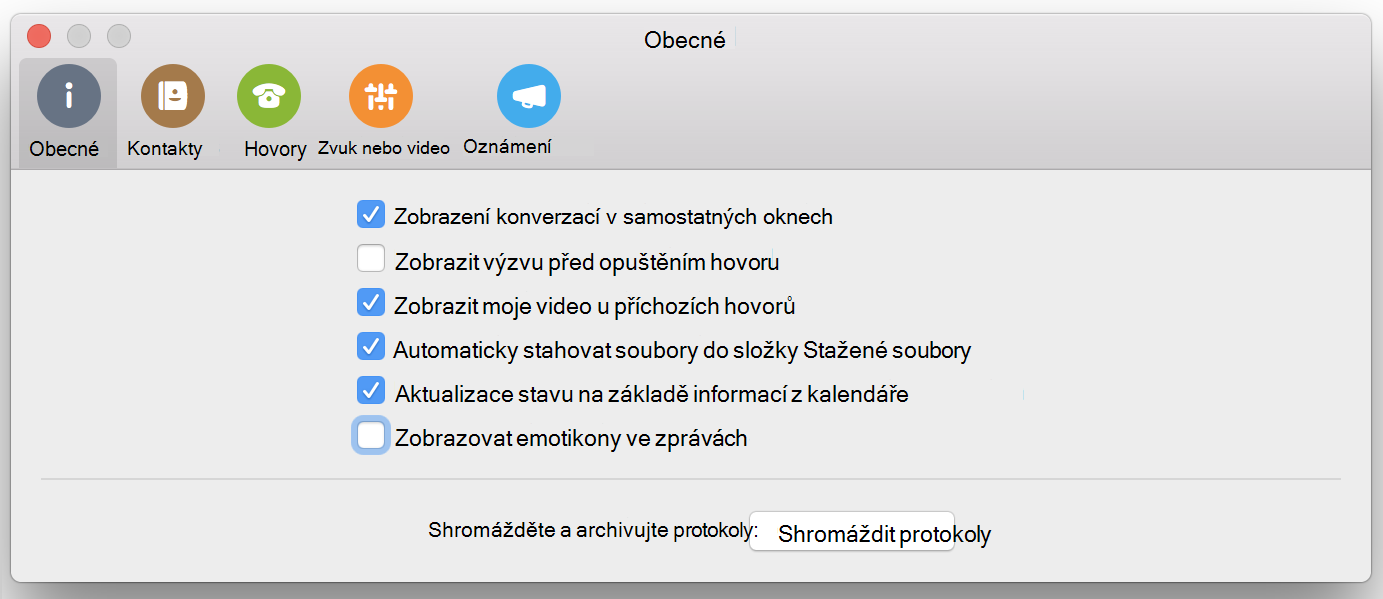 Show emoticons in messages check box on General page of Preferences