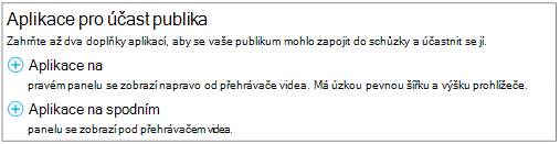 Snímek obrazovky, který znázorňuje, kde se vybírá umístění informačního kanálu Yammeru