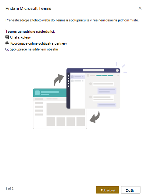 Přidání Microsoft Teams