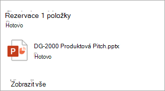 Zobrazí se dialogové okno s informacemi o tom, které soubory jste si rezervovali.