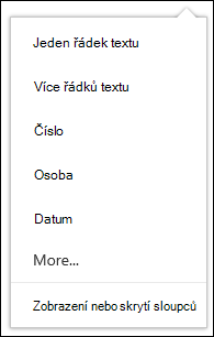 Výběr sloupců, které chcete zobrazit v knihovně dokumentů