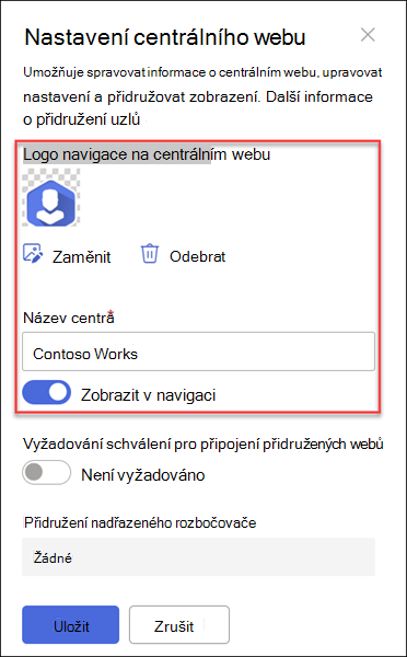 Snímek obrazovky s názvem loga navigace hubsite
