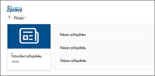 Náhled webové části Příspěvky