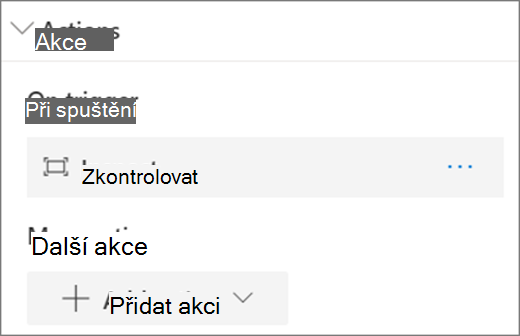 Možnosti akce obrázku