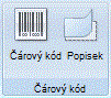 Barcode and Label commands on the Ribbon