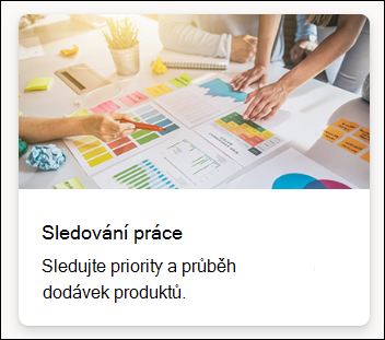 Snímek obrazovky s výběrem možnosti Sledování práce šablony seznamu