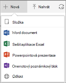 Office 365 Vytvoření nové složky nebo dokumentu