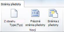 Přidání stránek v aplikaci SharePoint Designer 2010