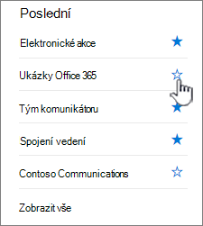 Klikněte na prázdný začátek vedle webu, který chcete sledovat.