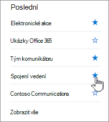 Klikněte na hvězdičku na webu v levém navigačním panelu.