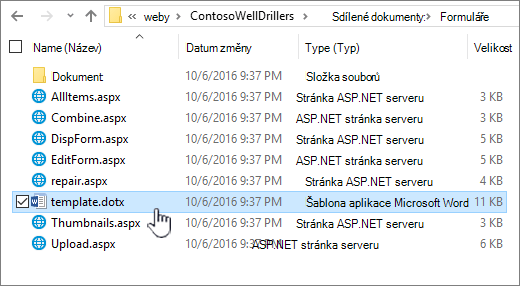 Form folder for storing templates