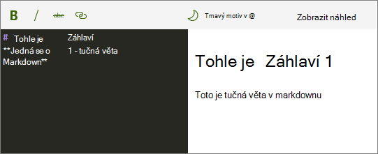 Webová část Markdown
