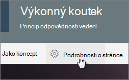Nabídka Podrobnosti o stránce