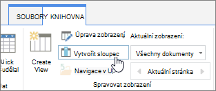 Odkaz na vytvoření sloupce v knihovně SharePointu Online
