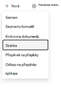 Vytvoření vstupního bodu stránky