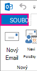Snímek levé části pásu karet v Outlooku s vybranou možností Soubor