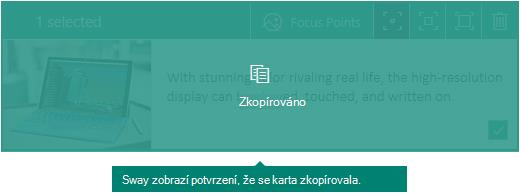 Potvrzení kopírované karty ve Swayi
