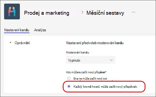 Moderování kanálu Vyloučit hosty