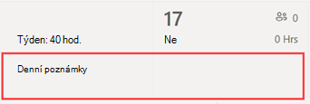 Umístění denních poznámek v plánu Směn