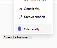 Odstranění týmu