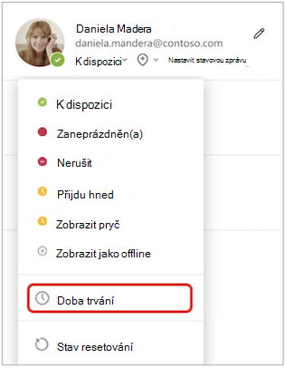 Duration on status menu