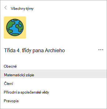 Kanály v třídním týmu učitelů 4. ročníku.