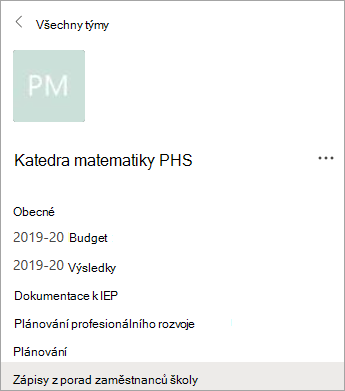Kanály v týmu PLC.