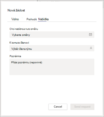 Nabídněte směnu členovi týmu ve Směnách.