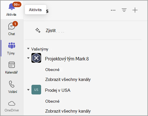 Snímek obrazovky samostatného zobrazení v nástroji Jednoduchá spolupráce