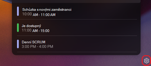 Nastavení panel Teams