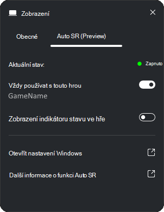 Verze AutoSR (verze Preview).