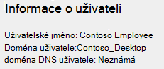 Informace o uživateli v sestavě bezdrátové sítě