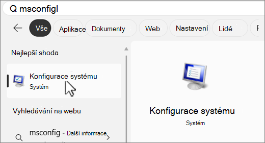 Prohledat MSConfig.